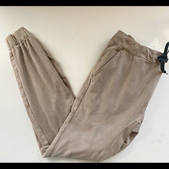 PacSun Tan Faux Suede Jogger Pants Size Small - Picture 3 of 14